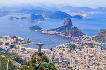 an aerial view of Rio de Janeiro, Brazil