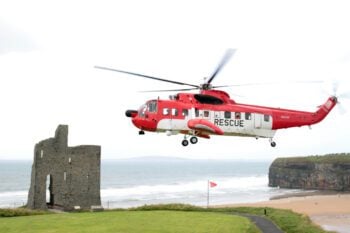 sea rescue helicopter on a medevac mission in ireland